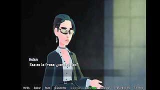 Hentai anime with busty redhead in a sexy visual novel