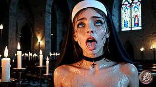 Hot Ai Nun - Blowbang & Gangbang in Church