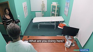 Ania Kinski's big tits bounce while she sucks and fucks her new doctor - POV fake hospital