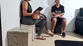 Flash of dick in the dentists waiting room and she groped it