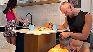 Russian bisexual guy sucks cock while wife not watching