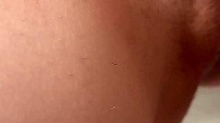 Friend's Wife's Hairy Pussy Double Penetrated and Filled with Cum