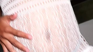 18-year-old Asian Teen in White Lingerie: Passionate Ride and Creampie