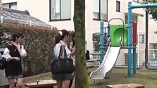 Piss fetish schoolgirls play and get wet