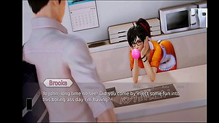 Waifu Academy adventure featuring a hot blonde teacher with big natural tits and a storyline