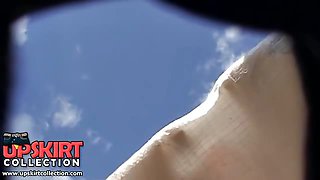 Upskirt hidden camera is working and recording hot view up
