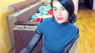 Myla Angel loves to flaunt her huge natural breasts when she's home alone