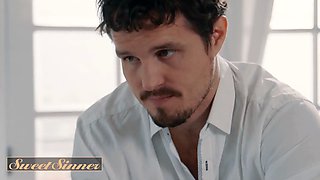 Sweet sinner - sexy dark haired bride spews with fantasy and tempts her massagist before the vows