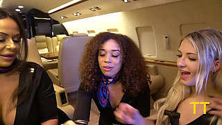 Triple BJ by Horny Pj Flight Attendants Kiki, Willow & Emma
