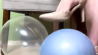 BBW Pops Balloons as She Blows Them up Encouraging You to Jerk off and Cum on Her Command