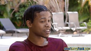 Short Black Dude Fucks Hairy 19yo Bitch With His Black Dick
