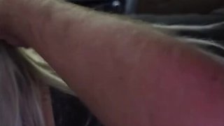 Cute couple having hot anal sex in a car in front of everyone