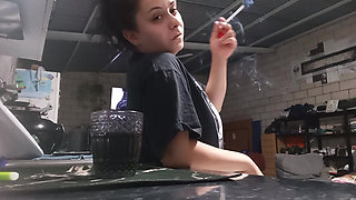 Sexy PAWG Smoking Cigarette