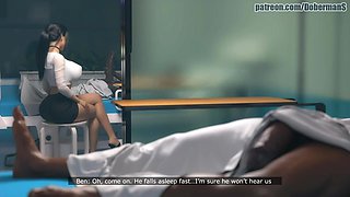 Dobermans Diana Episode 08 Unfaithful Whore Doctor Swallowing Two Huge Monster Cocks in Her Office Big Ass Addicted Cum Inside