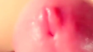Blowjob while riding a dildo
