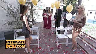Unforgettable Wedding Fuck Session with Three Babes Gianna Dior, Kristen Scott and Jade Kush - Its POV