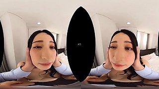 Japanese schoolgirl gives a pov blowjob