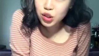 Cute korean girl flashing on cam
