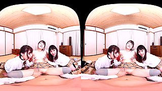Spending New Years Under The Foot Warmer With Three Hot Schoolgirls Part 4 - Japanese Teen Riding