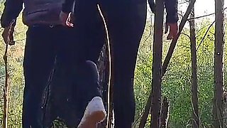 Wife Fucking in the Woods with the Black Big Dick