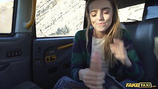 Faux Cab Wild art college girl likes taking a masssive bone in her caboose