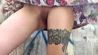 public blowjob in the park, cum on tits - POV