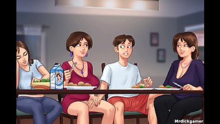 Stepmom and her friend have a wild time under the dining table