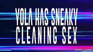 Yola Has Sneaky Cleaning Sex With Yola Flimes - Brazzers