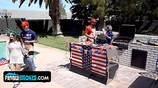 Stepdaughter's Independence Day - Penelope's BBQ Fun Turns into a StepFamily Cock Party