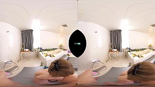 Asian redhead babe VR sex