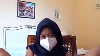 Hijab After Work Horny Plugging Vagina with Vibrator