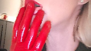 My New Red Gloves Latex - Mistress Julia