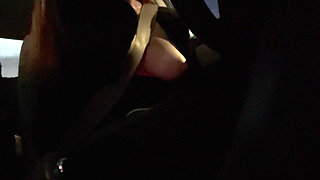Italian Big Tits MILF Artemisia Love Sexy Car Ride with Big Tits Out Boobs Fetish Hard Nipples