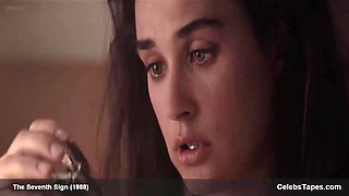 Demi Moore’s nude bush and boobs in the tube in one scene