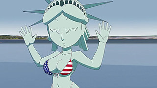 4th of July by Statue of Liberty Hentai Animation