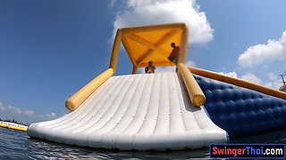 Asian GF waterpark fun then sex at home