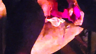 Goode Girl enjoying the evening fingering and fucking herself by the backyard fire
