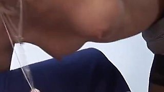 Two adorable girls sit on top of boss's cock
