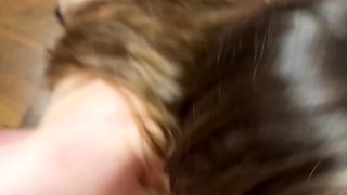 Sexy girl in black stockings gets railed on her bed in multiple positions and then drops on her knees for a nice facial