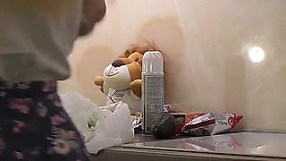Hot Blonde College Cheerleader at Home in Shortest Short Mini Skirt to Take Panties off and Flash Her Pussy