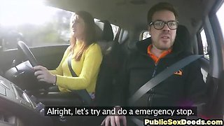 Bigtitted driving student pussyfucked