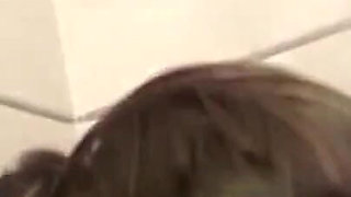Brunette stripper sucks his cock indoor and outdoor