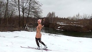 Nude Skiing Solo Female With Tattoos