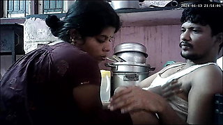 Indian house wife hugs and kissing