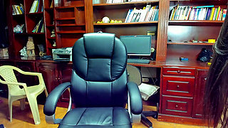 Real Secretary masturbates anal in office