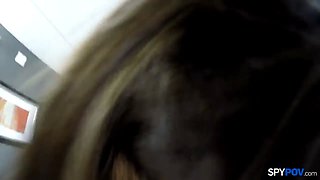 Spy point of view - hardcore coed Ashley Adams with big swingers teen-porn