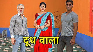 Indian Bhabhi Fucked by Milkman and Landlord - Gangbang Sex