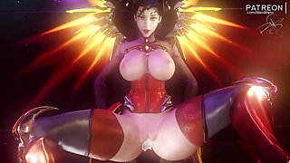 Devil Mercy On Her Back Getting A Big Creampie