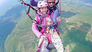 Squirting While Paragliding In 2200 M Above The Sea ( 7000 Feet ) - Footjob