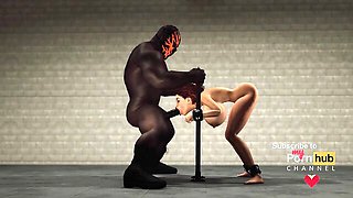 Provocative lass at 3d animated video